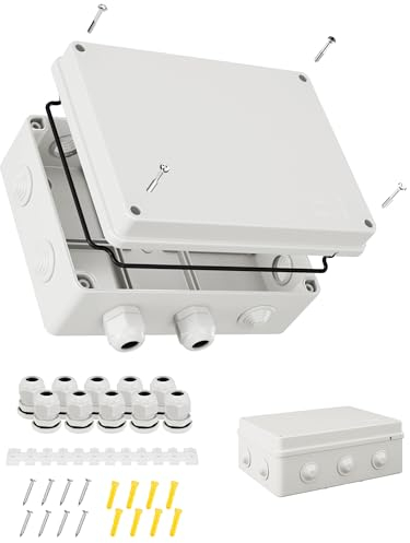 Elqtrax- 2er Pack IP67 Abzweigdose Wasserdicht mit Eingängen |verteilerkasten aufputz für Außen- und Innenbereich 190x140x70mm und 150x110x70mm (IP67-verteilerdose aufputz)