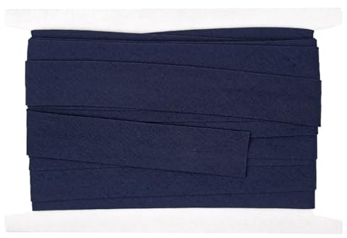 1 Pezzi Larga 20 mm Nastro in Sbieco di Cotone per Bordare Cucito, Interfaccia Nastro Bordo, Nastro per Tubazioni, Tessili per la casa per Fai Da Te, Decorazioni, ecc (Di 5 metri, Blu scuro)