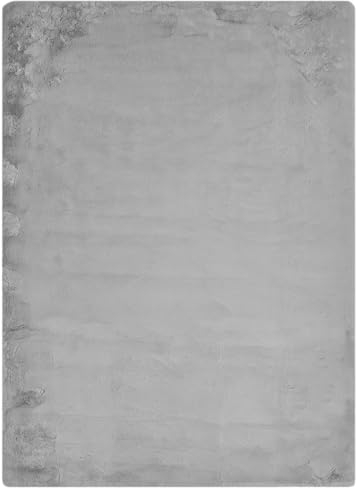 -LUXOR- living Kunstfell Coste Flauschiger Teppich Schlafzimmer - ideal zur Verwendung als Bettvorleger Schlafzimmer - gemütlicher Fellteppich Lammfell Imitat 120 x 170 cm Grau