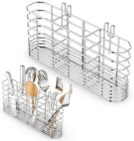 1pcs Cutlery Drainer, Cutlery Holder For Kitchen Utensils, Drainers For Kitchen Sink Compact And Durable Design, Ideal For Organizing Spoons Forks And Knives, Easy To Clean, With Hooks, Rust Proof