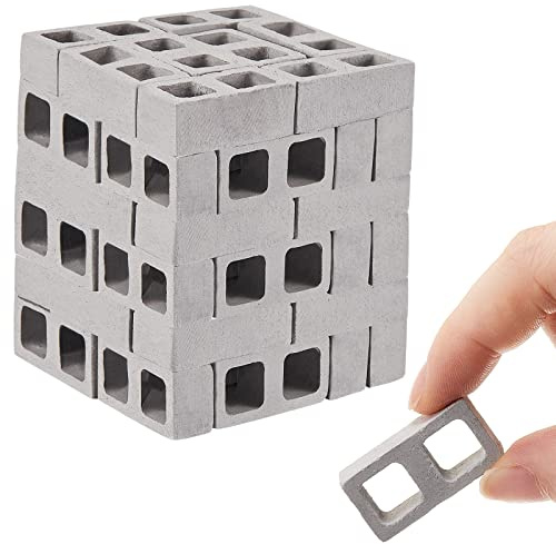 Set di 80 mattoncini in cemento in scala 1/12 per paesaggistica di case delle bambole, mostre in miniatura di modelli di architettura, mini muri di mattoni fai da te per diorami e artigianato