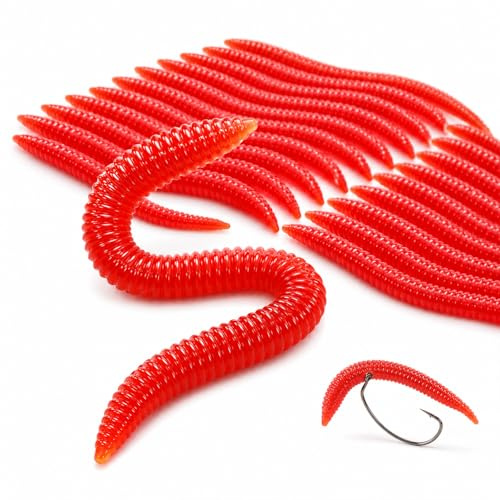 20Pcs Artificial Fishing Worms Soft PVC Baits Lifelike Freshwater Saltwater
