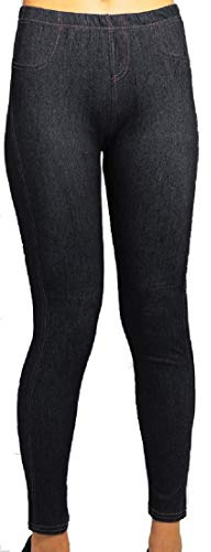 Red Olives Womens Ladies Stretchy Denim Look Skinny Jeggings Leggings Jeans Plus Size S-5XL (3XL/4XL, Black)