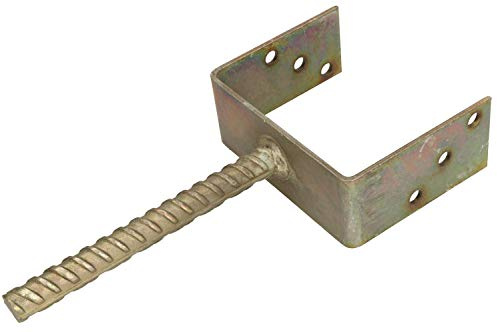 KOTARBAU® U Post Base - for Concrete - Galvanised Steel - 151 mm (5.94 Inches) - Silver - Fence Post Support - Pillar Support
