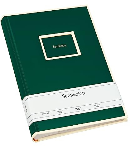 Semikolon 364072 300 Pockets Album - 22,5 x 32,8 cm - 100 Seiten cremefarben, für 300x 10x15 Fotos - forest grün