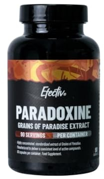Efectiv Paradoxine Grains of Paradise Supplement - 90 Capsules for Weight Loss - Fast-Acting Weight Loss Pills - Natural Fat Burners - Vegan, Anti-Inflammatory - Made in UK