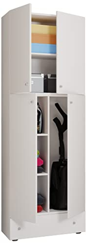 VCM Wooden Broom Cupboard Vacuum Cleaner Household Cabinet Drawer Lona S Wooden Broom Cupboard Vacuum Cleaner Household Cabinet Drawer Lona S White