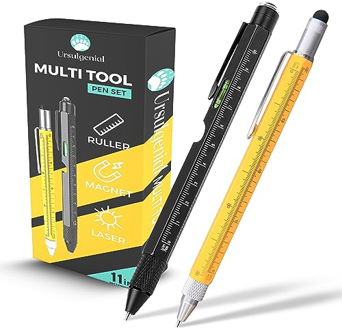 UrsulGenial Geschenke für Väter, Männer, Ihn, 11-in-1-Multitool, 2 Stifte, einzigartige Vatertags-Geburtstagsgeschenke für Ehemann, Freund, Werkzeug, Geschenke für Heimwerker, coole Gadgets für
