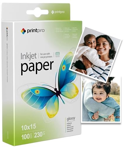 COLORWAY Fotopapper PrintPro från högblank 230g/m2 100 ark 10x15 omedelbart torr vattentät för alla bläckstråleskrivare