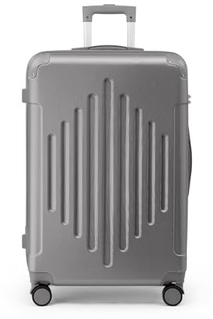 LALAHO Valise Grande Taille Rigide en ABS (Gris foncé, XL/75cm) | 4 Roulettes Spinner, Coins Renforcés, Serrure à Combinaison, Poignée Télescopique - Bagage Soute