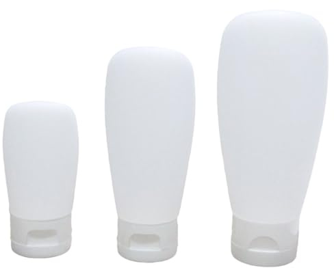 Uonlytech Lot de 3 Flacons Vides Rechargeables en Silicone Souple 30/60/100 Ml Bouchon à Clapet, Bouteilles de Stockage Cosmétiques Pratiques pour Voyage, Randonnée et Camping