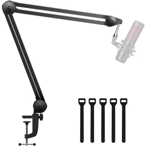 InnoGear Mikrofonarmständer, robuster Mikrofonarm, Mikrofonständer, Aufhängung, Scherenauslegerständer mit Mikrofon-Clip und Kabelbindern für Blue Yeti Snowball Hyper X QuadCast SoloCast Fifine Gaming