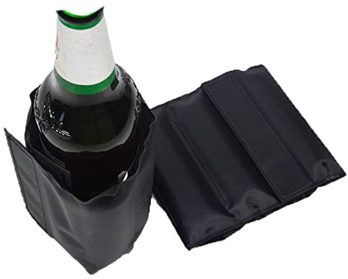 AJEYPMZ Gel-Eisweinkühlerhülle, Kühlpacks für Picknicks im Freien für Weinflaschen, mit klebrigem Design,Black,18 * 33cm