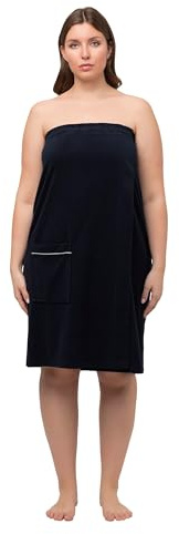 Ulla Popken Damen große Größen Übergrößen Plus Size Frottee-Kilt, Klettverschluss, Rücken-Bündchen Nachtblau 42-48 816506130-1+