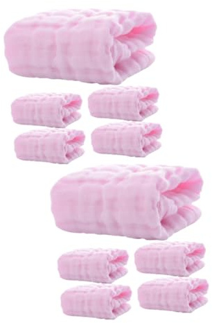Toyvian 10 Piezas Babero De Espuma De Algodón Toallitas Infantiles Registro para Bebe Artículos Esenciales para Recién Nacidos Toalla De Cara Recién Nacido Niño Arruga Toalla De Tela