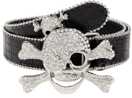 CWCYYDSYY Cintura con rivetti Y2K Punk Hip Hop in ecopelle con occhielli per Halloween Cosplay, nero 2, L