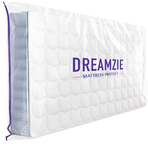 Dreamzie Custodia Materasso Singolo per Trasloco e Deposito - Materassi Singoli Robusto con Cerniera - Celofan per Coperture Perfetto per Conservazione, Trasloco - Materasso Singolo 70x140