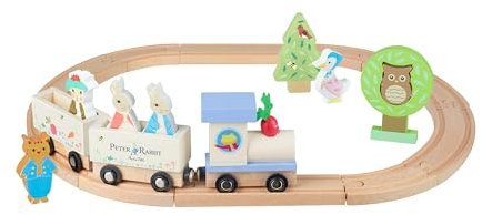 Orange Tree Toys Peter Rabbit Toys, Wooden Train Set for Kids – Track with Beatrix Potter Figures for 1 2 3 Year Old Boys Girls Toddler, Birthday, Christmas - Official Licensed Peter Rabbit Gifts