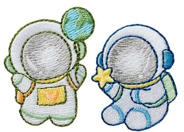 Mono-Quick 16241 Astronauten 2er-Set Applikation, Bügelbild, Patch, Aufnäher, Weltall, Weltraum