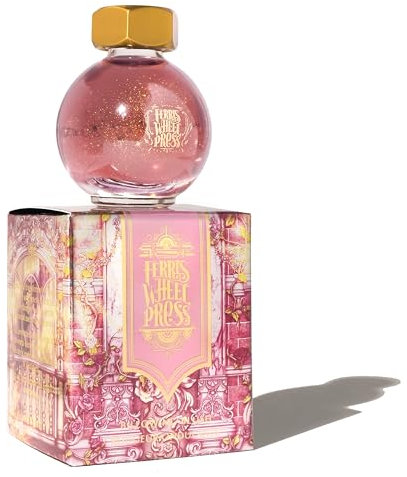 Ferris Wheel Press Fountain Pen Ink, FerriTales Collection, Blush Pink with Duochrome Green,Gold Shimmer, 20ml