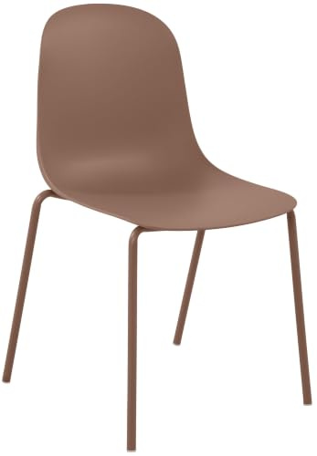 CLP Chaise empilable Hardin avec Coque Ergonomique en Plastique et Structure en métal Robuste pour Salle à Manger, réunion, Cuisine | Couleur Terracotta