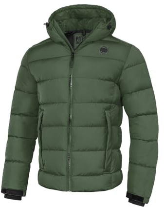 PITBULL - Winterjacke Herren mit Kapuze Airway V, Jacke Herren mit Reißverschluss, Bequeme Seitliche Taschen, Steppjacke, Herren Jacken Perfekt für Winter S