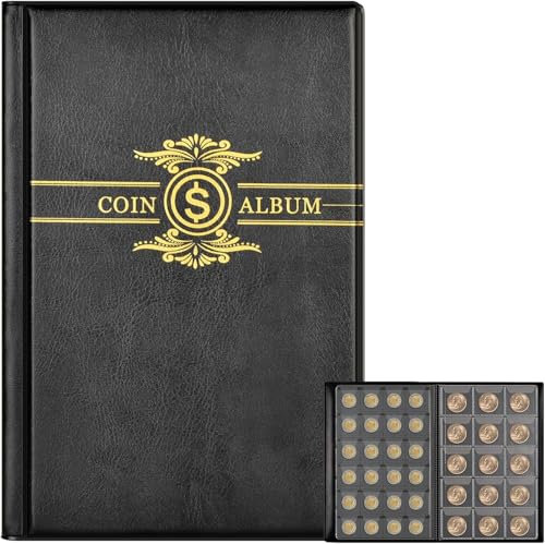 Álbum de colección de monedas para coleccionistas, 300 bolsillos, funda de almacenamiento prensada para múltiples monedas, soporte para colecciones, cuartos, peniques, monedas de dólar de plata