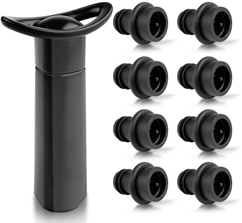 Cigrubo Pompa Sottovuoto, Con 8 Tappi Bottiglie Vino, Estrattore Di Vino Con Conservazione Sottovuoto, Erogatore Vino Senza Estrarre Tappo, Aspira Vino, per Bottiglie Di Vino Rallenta L'Ossidazion