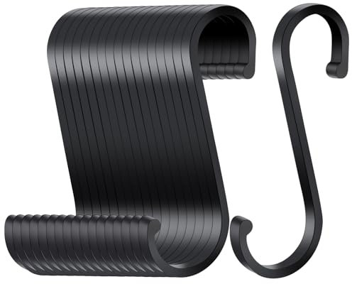 S-Haken Schwarz 18 Stück, S-förmige Haken zum Einhängen aus Aluminium in Küche, Garage & Garten – ideal für Pfannen, Tassen, Kleidung & Pflanzen