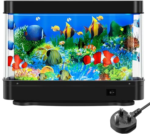 Fake Fish Tank, Aquarium Night Light, Artificial Moving Fish Decor LED Lamp