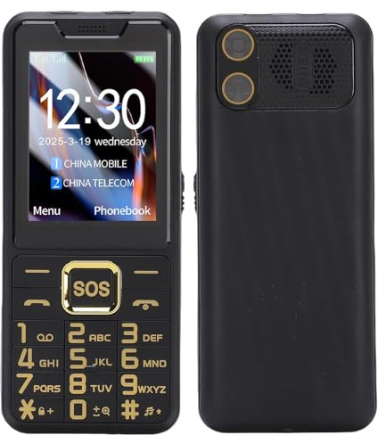 VELATEMOR Lålig 4G Seniortelefon med Stora Knappar & SOS Emergency Key, 2500mAh, Clear Call -tillkännagivande, Dual Sim GSM Flip Phone för äldre Säkerhet (Svart)