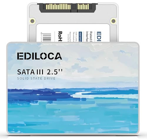 Ediloca 1TB SSD Interno 2.5 SATA III 6Gb/s, 3D NAND SATA Unità a Stato Solido Velocità fino a 450/400 MB/s, SA TA SSD Lettura/Scrittura Rapida per PC e Laptop, Solid State Drive(ES580E)