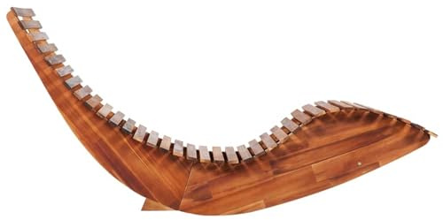 Gecheer Acacia Wood Rocking Sun Lounger - Rustic Charm, Weatherproof, Ergonomic Design, 149x60x86 cm Model277093