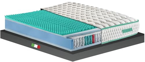 GEEMMA® Materasso Matrimoniale 160x190 Molle Insacchettate e Memory H27 – Dispositivo Medico, Doppio Lato Comfort/Semirigido, Ortopedico per Mal di Schiena, Tessuto Anallergico - HYBRID MEMORY MED PRO