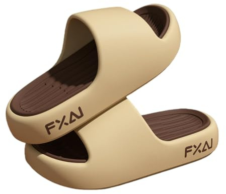 Gyios Ciabatte Estive Sandali da Doccia Pantofole Infradito Tinta Unita Suole Antiscivolo Extra Spesse Bagno per Il Tempo Libero Spiaggia-Beige Marrone-44-45