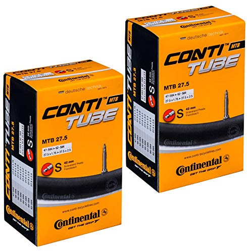 Continental MTB 27.5 x 1.75-2.5 Mountain Bike Inner Tubes with Presta Valve (Pair), Black