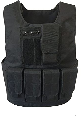 UNIVIVO Kids Tactical Vest Youth Army Costume for Boys Girls 8 10 12 14 Outdoor Airsoft Game (Black)