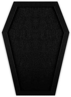 Okydoky Sarg-Filz-Pinnwand für Tisch oder Wand, Sarg-Nachrichtenbrett mit Pins, Gothic-Dekoration für Zuhause, Büro, Bistro und Schule (1 Stück, UK)