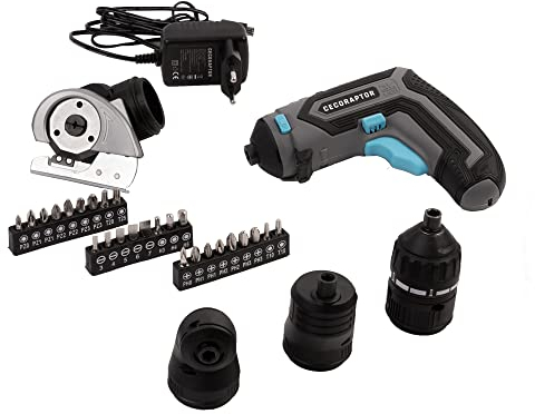 Cecotec Destornillador Eléctrico Multifunción CecoRaptor Perfect MultiWork 360 Ultra. 4 Cabezales, Batería 4V y 1.500 mAh, Velocidad sin Carga 200 rpm, Torque máximo de 4 Nm, 10 Posiciones
