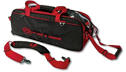 Vise Clear Top Bowlingtasche mit 3 Bällen, Schwarz/Rot