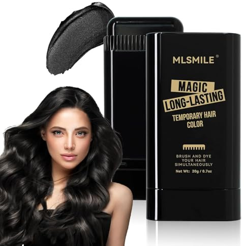 MLSMILE Hair Color Comb,Safe Convenient Waterproof and Sweat-Proof Comb Hair Dye Cream,Coffee Portable Hair Colouring,2-in-1 Color Correction Stick with Comb to Cover Gray and White Hair (black)