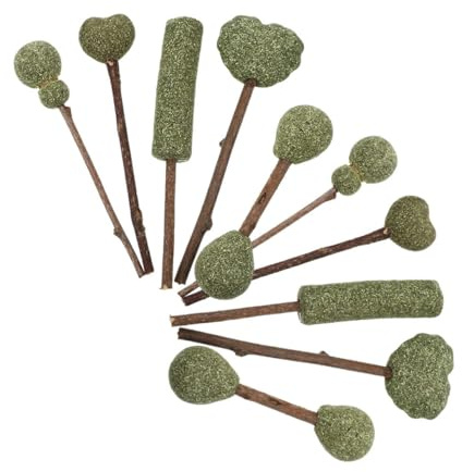 DIYEAH 10Pcs Natural Catnip Lollipop Chew Sticks Edible Cat Snacks for Teeth Cleaning and Digestive Care Mixed Styles Indoor Kitten Dental Care to Reduce Biting and Stress