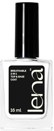 LENA - Breathable Halal Nail Polish 16ml - 2 in 1 Top Coat & Base Coat