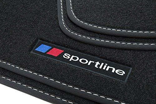 teileplus24 F668 Fußmatten Gummimatten Sportline Design kompatibel mit BMW X3 E83 2003-2010
