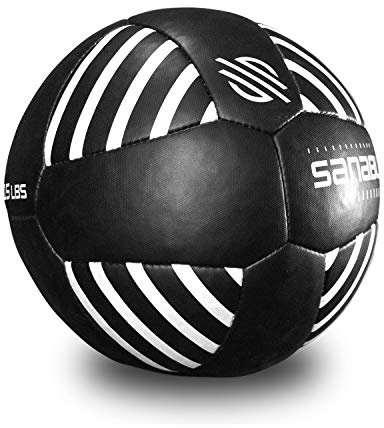 Sanabul Lab Series 14-inch Medicine Ball for Exercise Cross Training Essential Core Workouts and Explosive Fitness Exercises Weighted Ball - Black/White, 15 lbs