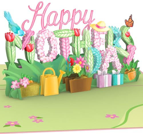 PopLife Happy Mother's Day 3D pop up-kort – vårträdgårdsskötsel, blomma tema gåva – till mamma, fru, syster, mormor, styvmor, svärmor