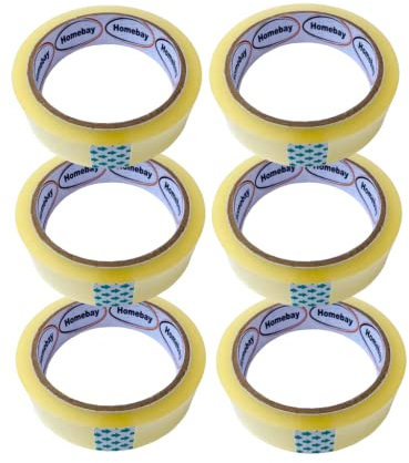 6 Pack - Cellotape Rolls Strong Clear Packing Tape Extra Long | Packaging Sellotape Transparent Stationary Gift Wrap Tape Refill 24mm x 40m