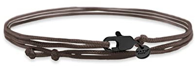 Nato Cuff - Doppelt gewickeltes Nylonarmband - handgefertigt in Frankreich - verstellbar - Herren und Damenschmuck (Braun/Schwarz)