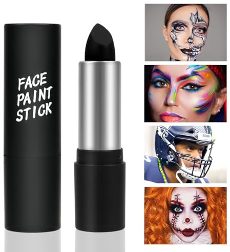 Bodypainting Farben, Tarnschmink-Stift, Öl Creamy Blendable Stick, Waschbar Face Paint Bodypaint Schmink für Halloween Karneval Make-up Fasching (Schwarz)