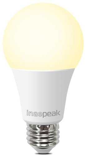 inaepeak E27 WiFi Smart Bulb, lampadina dimmerabile 2700K-6500K in bianco caldo, lampadina LED da 9W da avvitare, funzione timer, funziona con Alexa e Google Home, controllo app Smart Life
